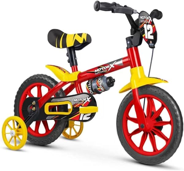 Bicicleta Aro 12 Infantil Nathor Motor X com Rodinhas
