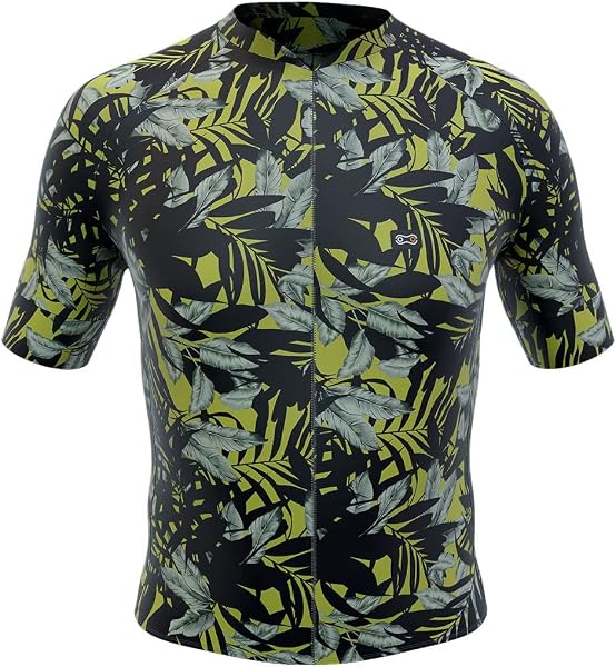 Camisa de Ciclismo Masculina Márcio May Funny Premium Oliva Leaves