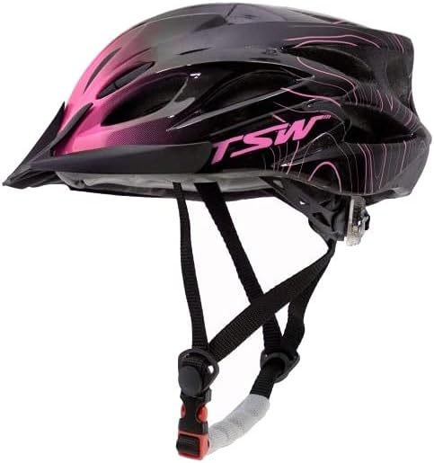 Capacete de Ciclismo Feminino TSW Raptor 3 com LED Traseiro e Viseira Tamanho M