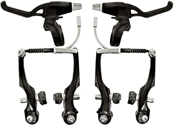 Freio V-Brake com Maçaneta de Alumínio Preto para Bicicleta