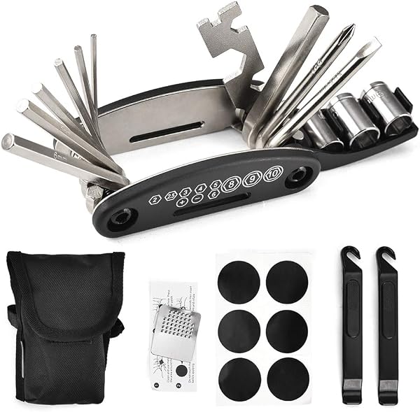 Lixada Kit de Ferramentas de Reparo de Bicicleta 16 em 1 com Bolsa Portátil