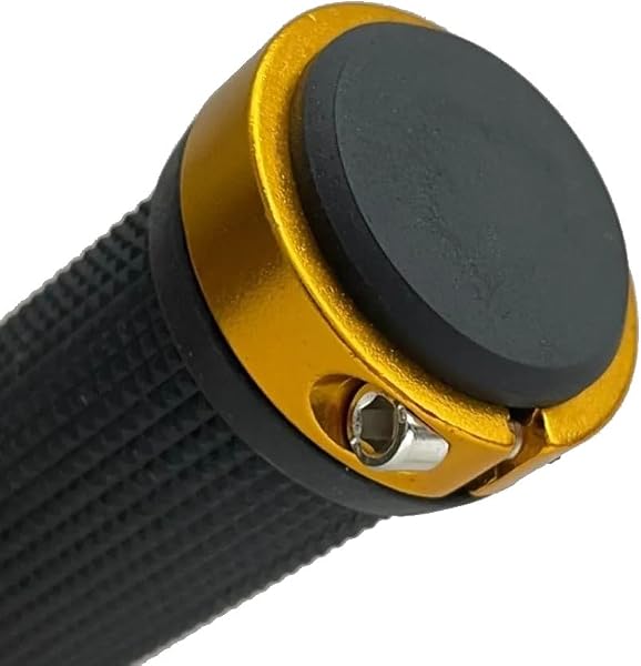 Manopla Bike MTB com Anel em Alumínio Dourado