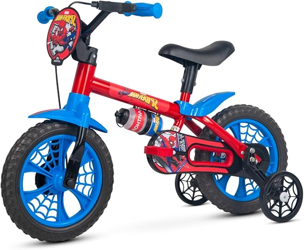 Nathor Bicicleta Infantil Aro 12 Spider-Man com Rodinhas