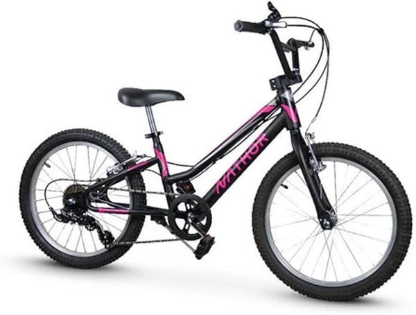 Nathor Harmony Aro 20 com 6 Marchas Preta e Pink Infantil