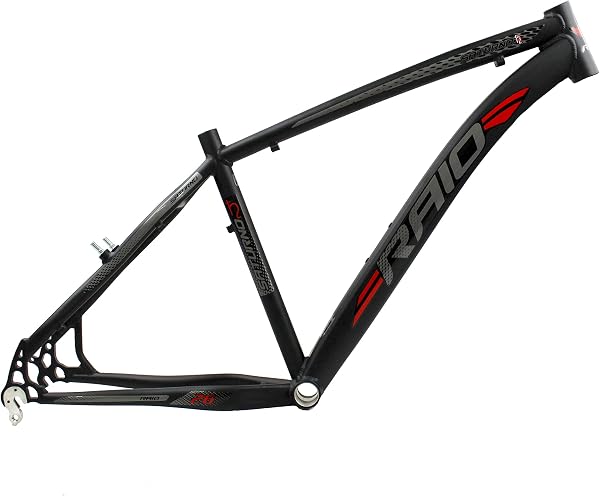 Quadro Aro 26 Tamanho 19 Bicicleta Raio MTB Alumínio com Gancheira - Preto Fosco