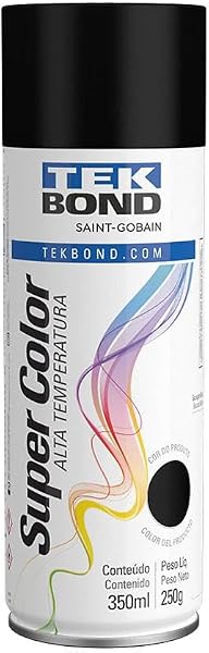 Tinta Spray Preto Alta Temperatura 350ml Tekbond